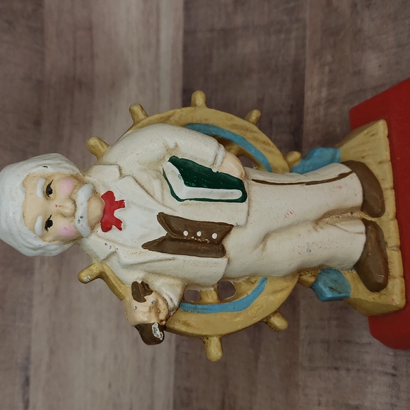 Midwest Cast Iron Christmas Stocking Holder Nautical Steamboating Helmsmam - Picture 2 of 12